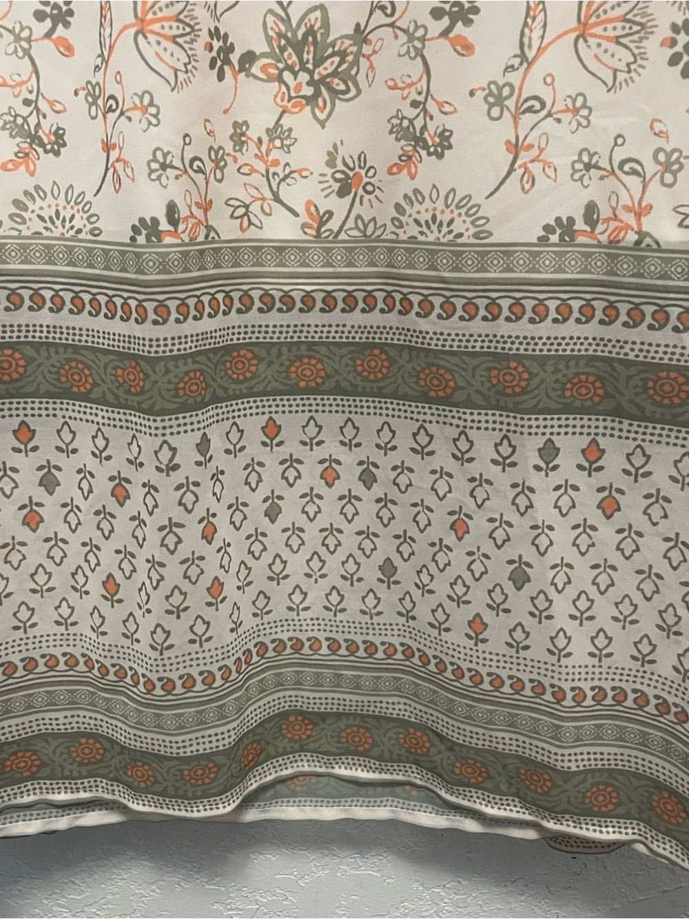 Coldwater Creek 1X floral maxi skirt flowy straight silhouette patterned border - Picture 3 of 5